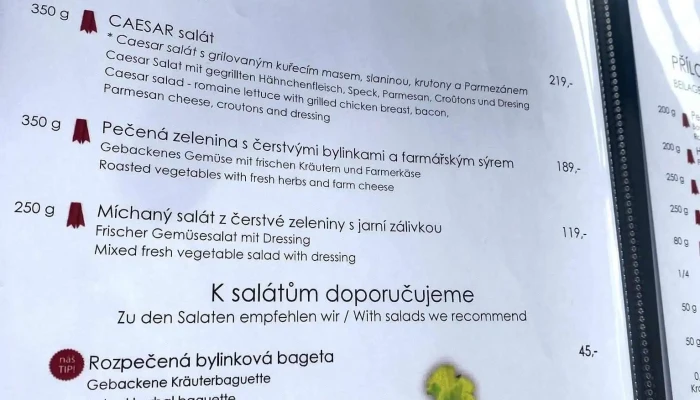 Restaurace Kocanda Decin Menu - Rytířská 77/2
