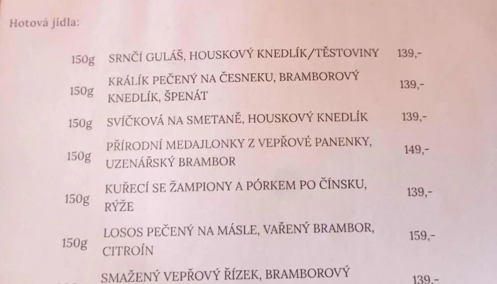 Restaurace Konirna Menu - Turinského 128