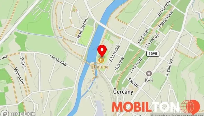 mapa Restaurace Koupadla Restaurace v Sázavská 470