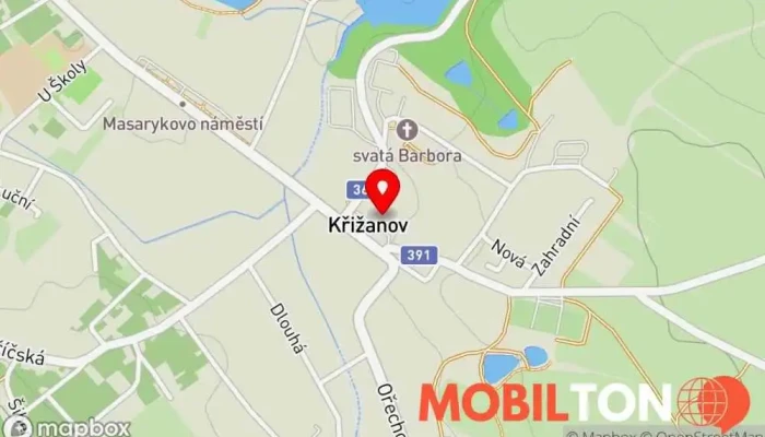 mapa Restaurace Křižanov Restaurace v Benešovo nám. 449