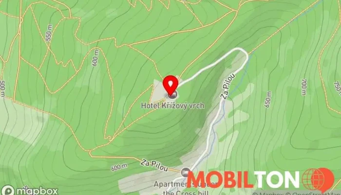 mapa Restaurace Křížový vrch Restaurace v Za Pilou 6