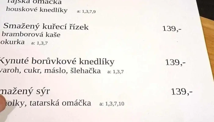 Restaurace Kup -  Menu - Nám. Arnošta Z Pardubic 44