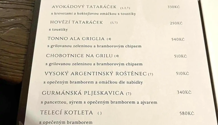 Restaurace La Stella -  Menu - U Hřiště 1249