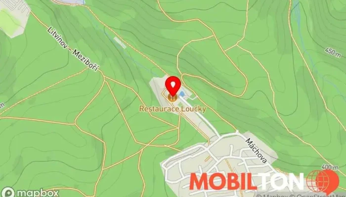 mapa Restaurace Loučky Restaurace v Horní Litvínov
