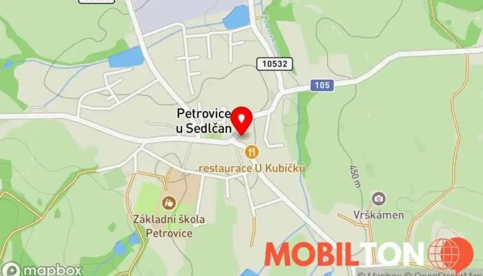mapa Restaurace Modrá Hvězda Restaurace v Petrovice