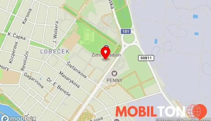 mapa Restaurace Modrá Pasáž Česká restaurace v Mostní 747