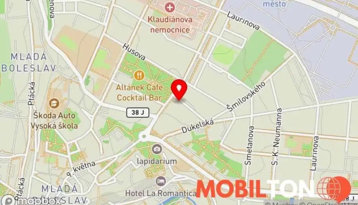 mapa Restaurace Moutgarnera Restaurace v Mladá Boleslav II
