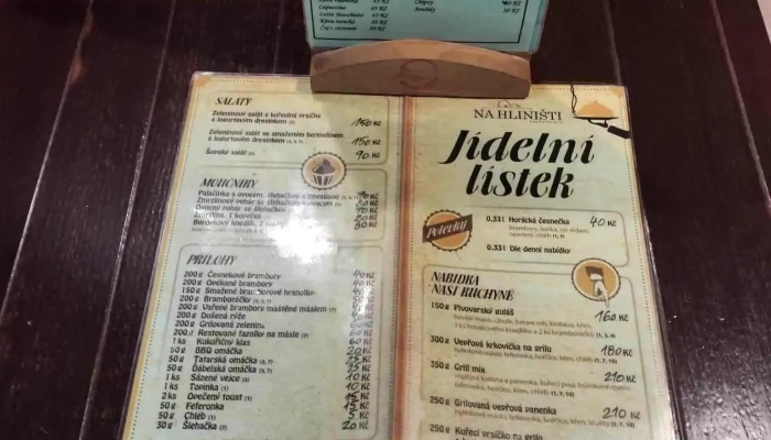 Restaurace Na Hlinisti Menu - Na Hliništi 1993