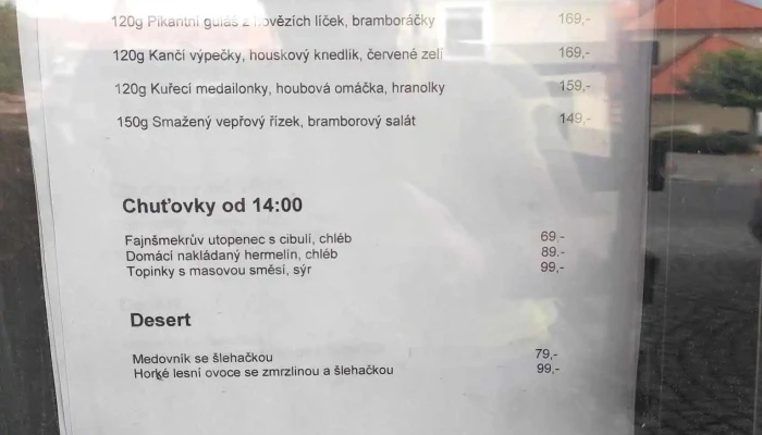 Restaurace Na Kovarne Menu - Nám. Plukovníka Josefa Koukala 22