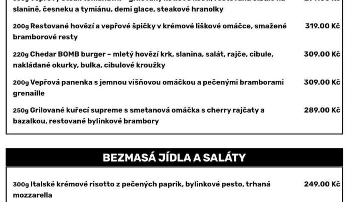 Restaurace Na Ostrove Pilsner Urquell Menu - Žižkova 3329