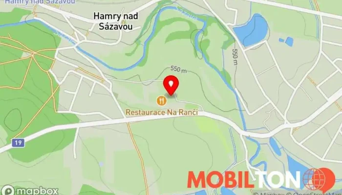mapa Restaurace Na Ranči Restaurace v Hamry nad Sázavou