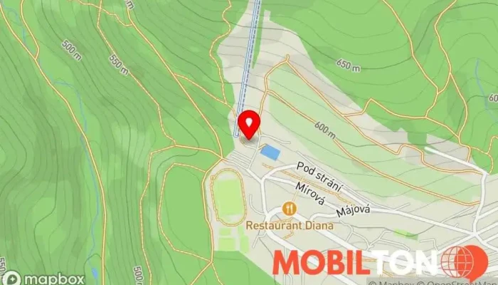 mapa Restaurace Na sjezdovce Restaurace v U Stadionu 405