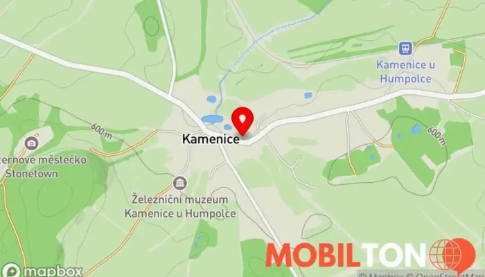 mapa Restaurace na venkově Restaurace v Kamenice