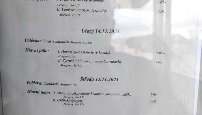 Restaurace Na Zapade Menu - Švábovská 572