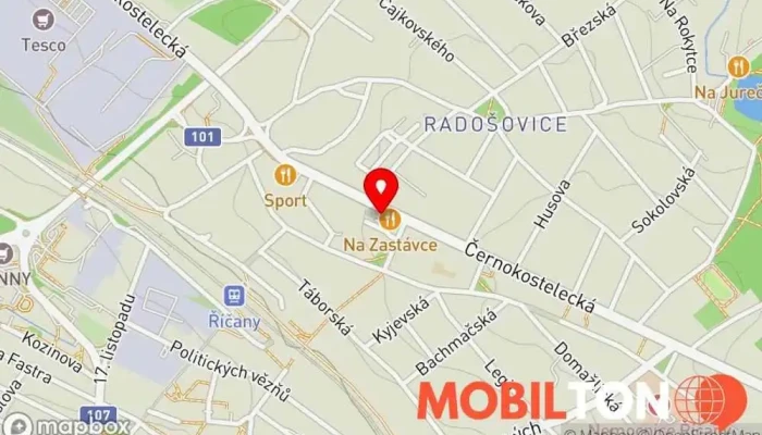 mapa Restaurace Na Zastávce Restaurace v Radošovice