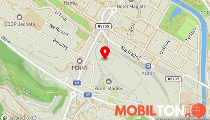 mapa Restaurace Náhon Restaurace v U Křivačkárny 859