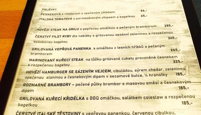 Restaurace Nahon Menu - U Křivačkárny 859