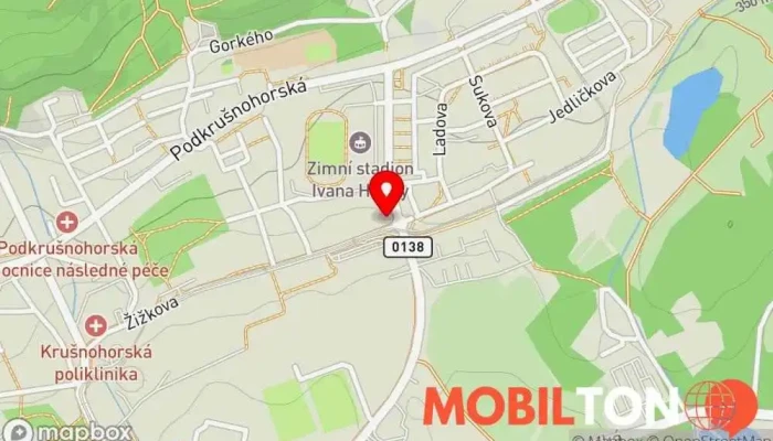mapa Restaurace Nudle Restaurace v Horní Litvínov