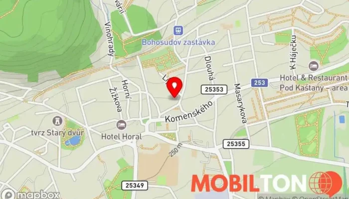 mapa Restaurace Pod Lanovkou - Na Střelnici Restaurace v Bohosudov