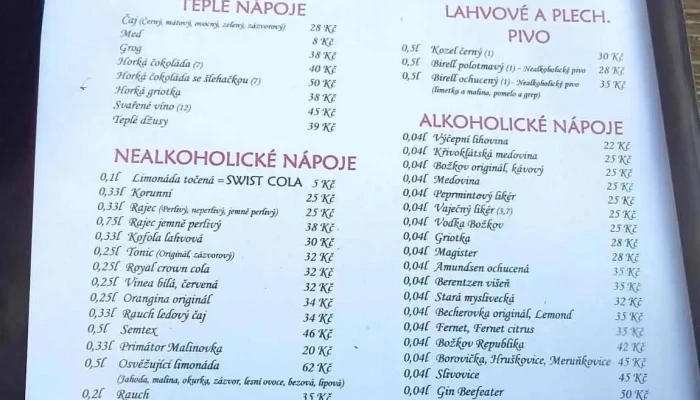 Restaurace Pod Lipou -  Menu - Náměstí 77