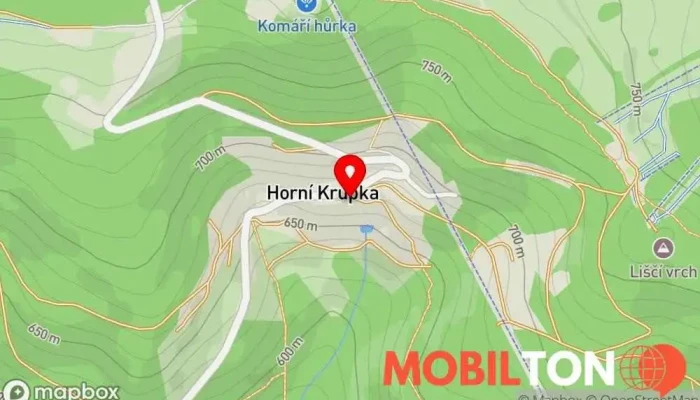 mapa Restaurace Pražanka Restaurace v Horní Krupka