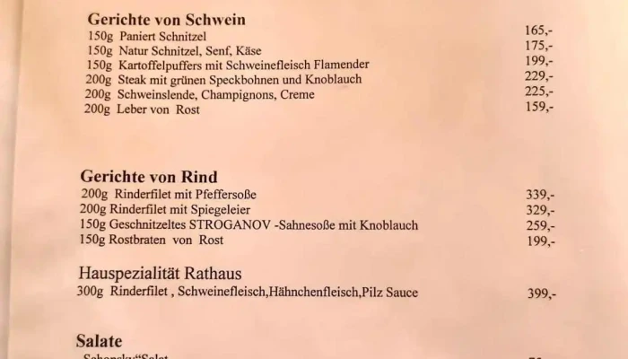 Restaurace Radnice -  Menu - Chřibská