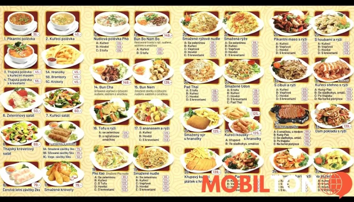 Restaurace Sen Viet -  Menu - U Stadionu 1835