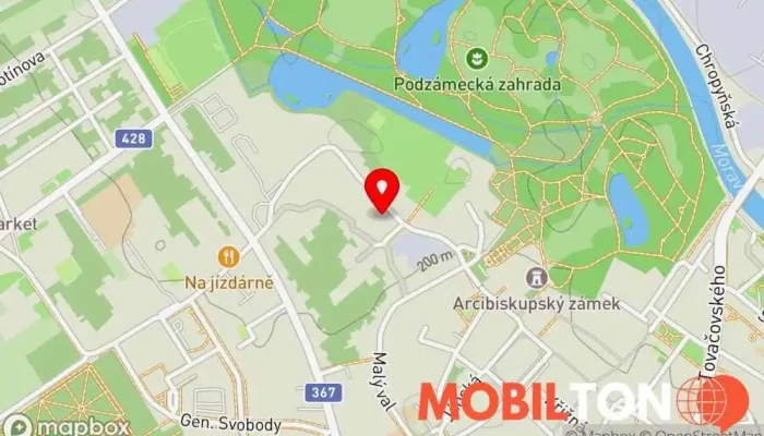 mapa Restaurace Sladovna Kroměříž Restaurace v Na Sladovnách 1576/1