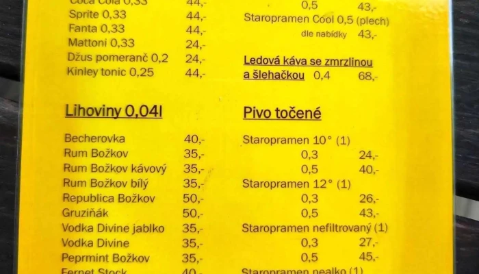 Restaurace Smichovska Menu - Tř. Legionářů 15