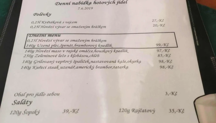 Restaurace Sokol -  čislo - Masarykova 16