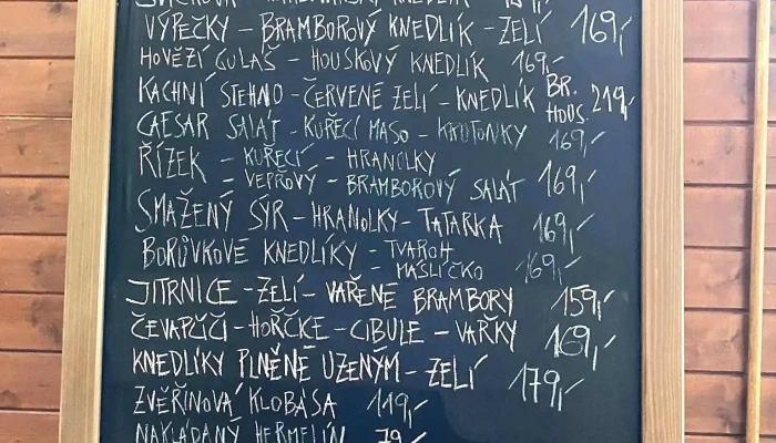 Restaurace Stanice Lyzaru Frysava Menu - Fryšava Pod Žákovou Horou