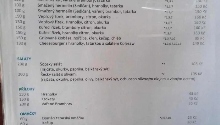 Restaurace Taverna Restaurace Vagon Menu - Poznaňská 297
