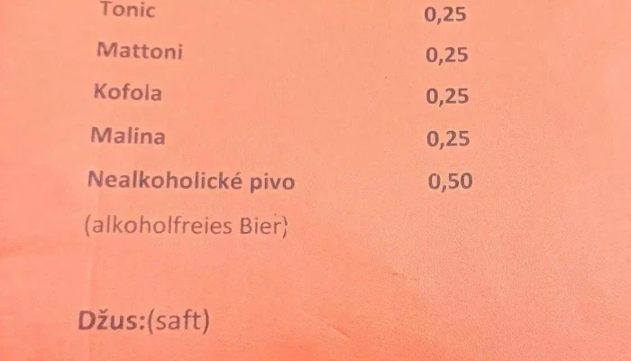 Restaurace Tom -  Menu - Kryry-strojetice