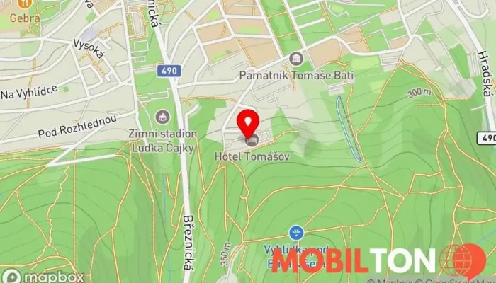 mapa Restaurace Tomášov Restaurace v U Lomu 638