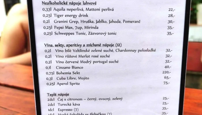 Restaurace U Berusky Menu - Nám. Nár. Povst. 19