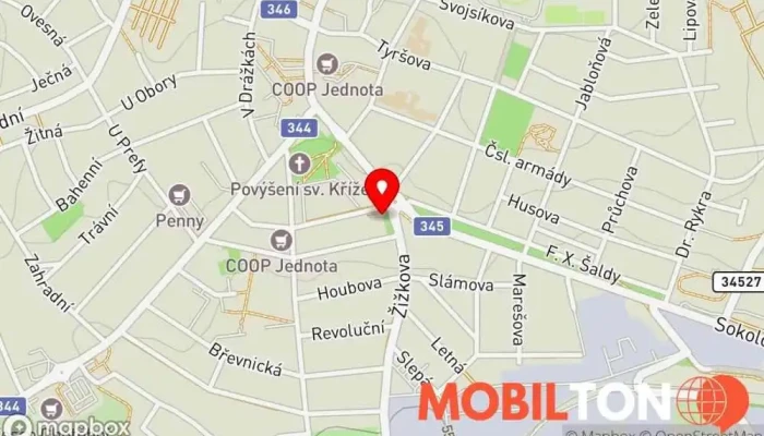 mapa Restaurace u Herrmanna Hospoda v Dukelská 482