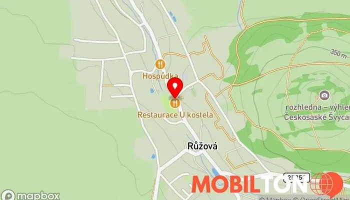 mapa Restaurace U kostela Restaurace v Růžová-Děčín 2