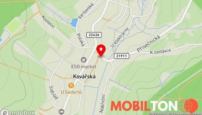mapa Restaurace U Lva Restaurace v Přísečnická 270
