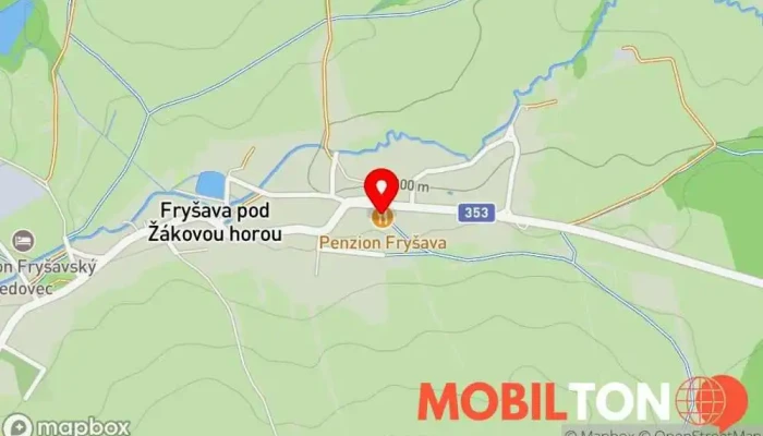 mapa Restaurace U Peňázů Restaurace v Fryšava pod Žákovou horou