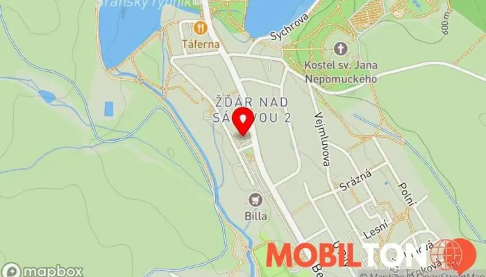 mapa Restaurace u Pily Žďár Restaurace v Bezručova 186/6