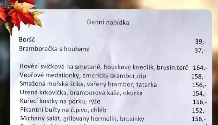 Restaurace U Rybnika Menu - J. Štulíka 632