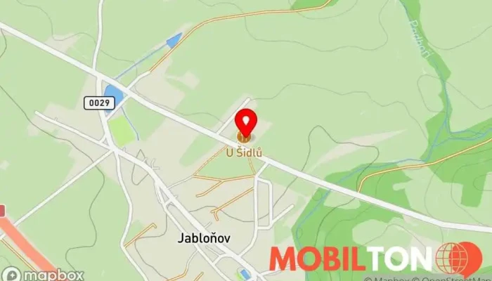 mapa Restaurace U Šídlů Restaurace, Penzion, Hotel pro dlouhodobý pobyt, Hotel, Hostinec s ubytováním v Jabloňov