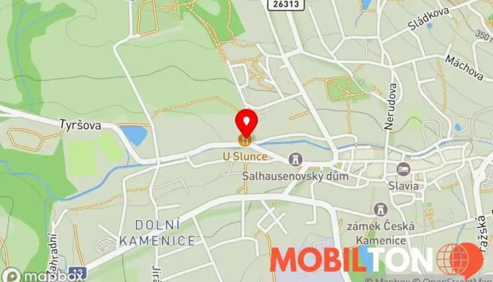 mapa Restaurace U Slunce (penzion) Restaurace v Dolní Kamenice