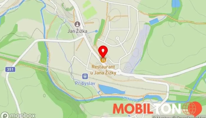 mapa Restaurace U Žižky Restaurace v Husova 384