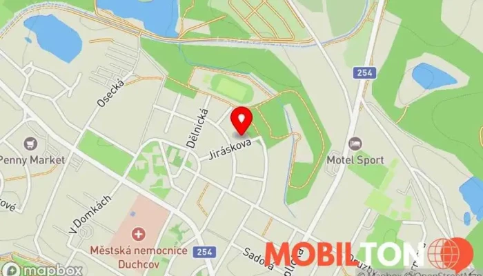 mapa Restaurace V Bažantnici Restaurace v Jiráskova 920