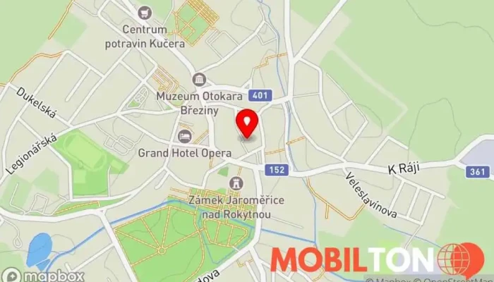 mapa Restaurace Viola Jaroměřice nad Rokytnou Restaurace v nám. Míru 24