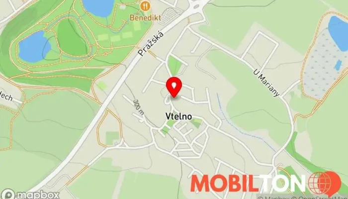 mapa Restaurace Vtelno Restaurace, Vinárna v Vtelno