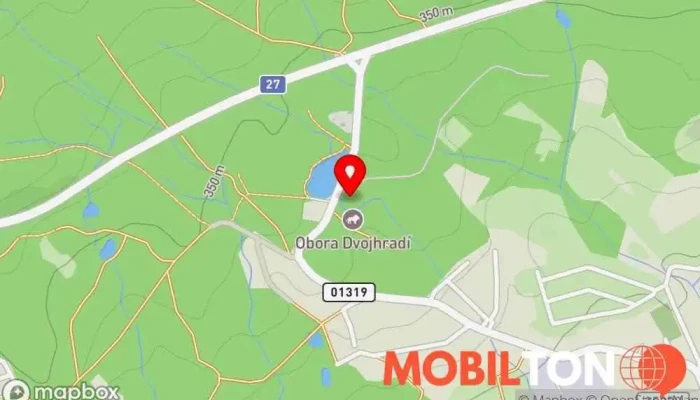 mapa Restaurace Zámeček Dvojhradí - Obora Mstišov Restaurace, Lovecká obora v Mstišov