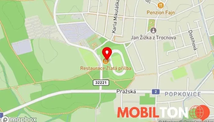 mapa Restaurace Zlatá přilba Restaurace v Pardubice VI-Svítkov