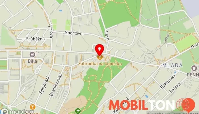 mapa Restaurant Mladá Restaurace v Višňová 553